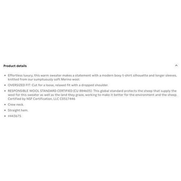 NWOT Banana Republic Corto Boxy Oversized Wool CrewNeck Sweater Women Size XL - Picture 4 of 11